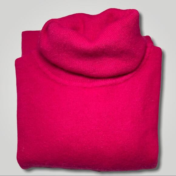 VINTAGE DKNY WARM SOFT ANGORA BLEND TURTLENECK FUCHSIA SWEATER - M - Picture 3 of 5